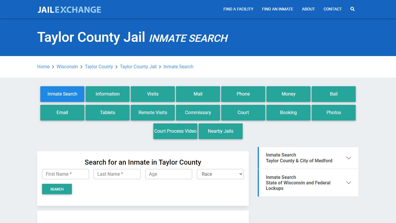 Taylor County Jail, WI Inmate Search: Roster & Mugshots